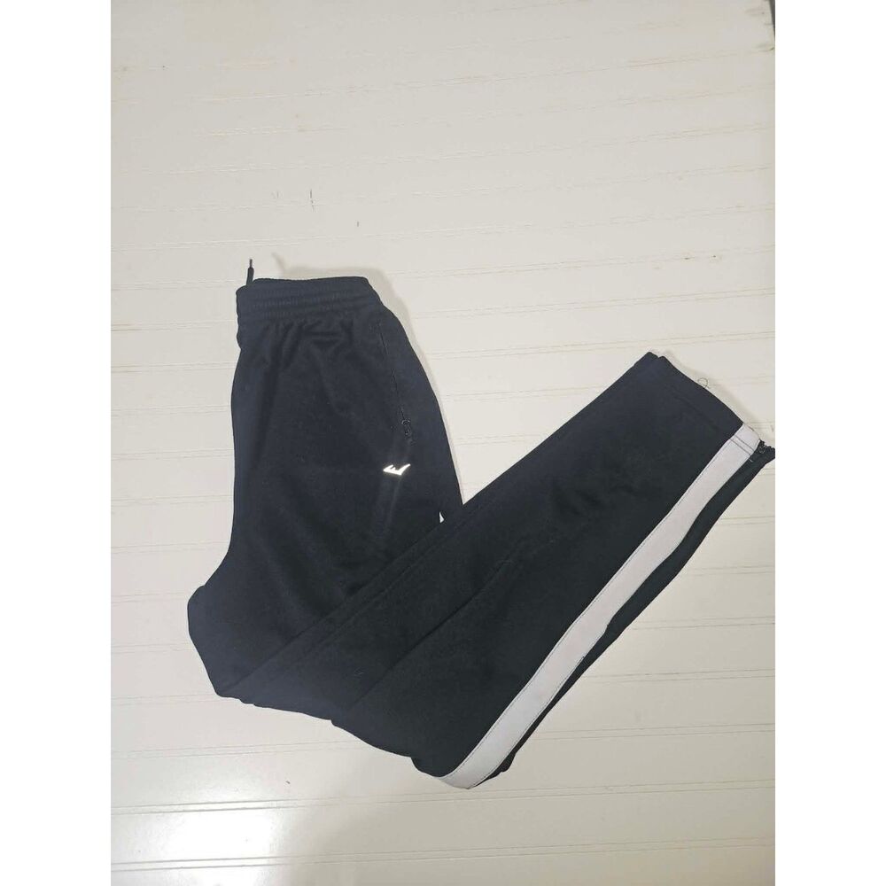 Everlast Boys Black Track Pants XL 18/20 Athletic Joggers Zip Ankle